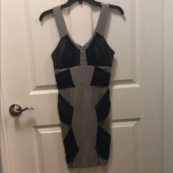 Black & Gray Bandage Midi Dress - Picture 1 of 3